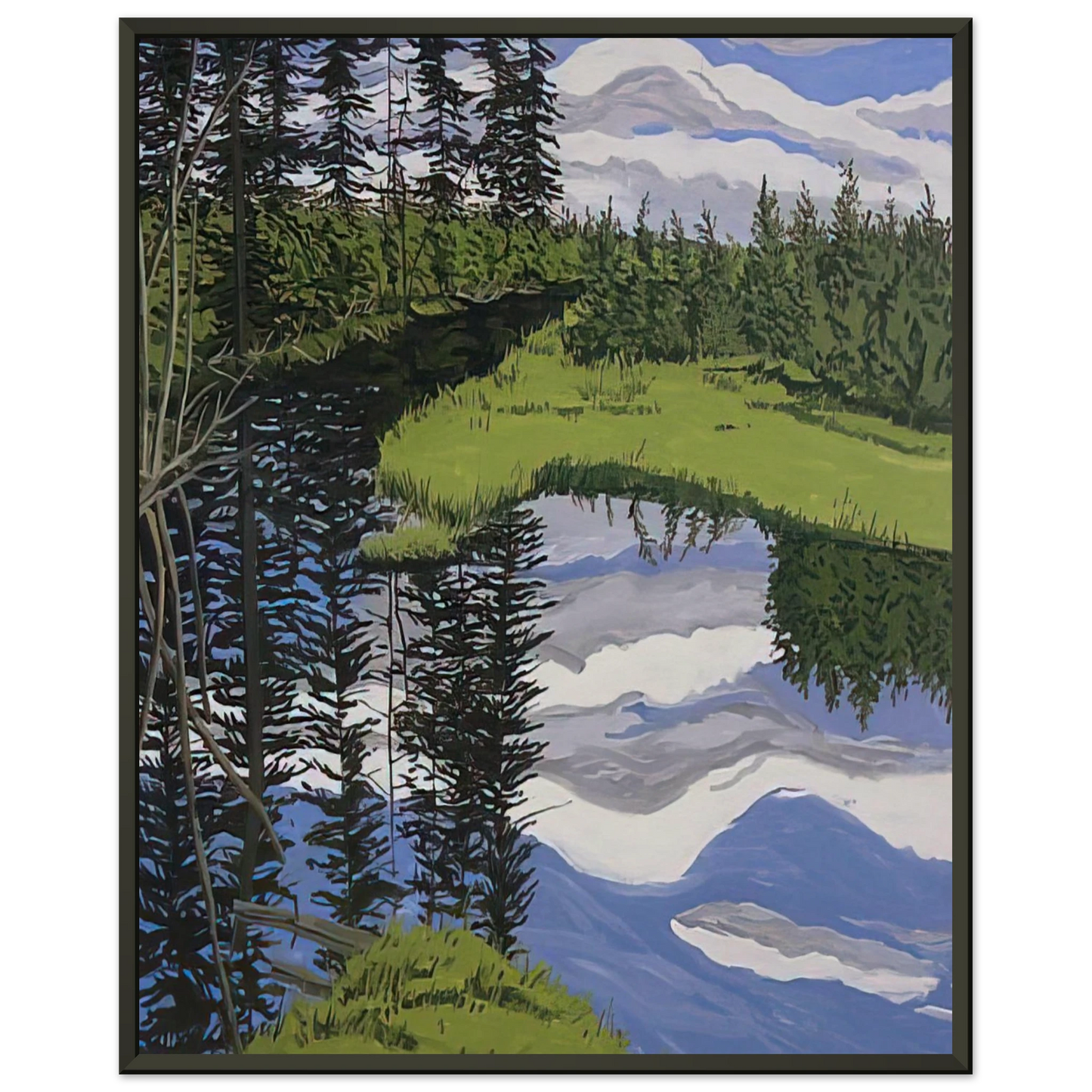 Neil Welliver  Illusory Flowage  1996 Framed Art Print  - Aluminum Frame - 40x50 cm / 16x20 inches
