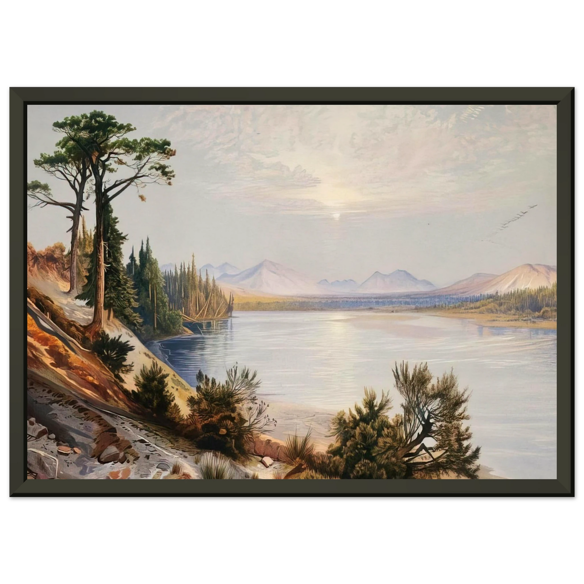 Thomas Moran  Head of Yellowstone River Framed Art Print  - Aluminum Frame - 40x50 cm / 16x20 inches