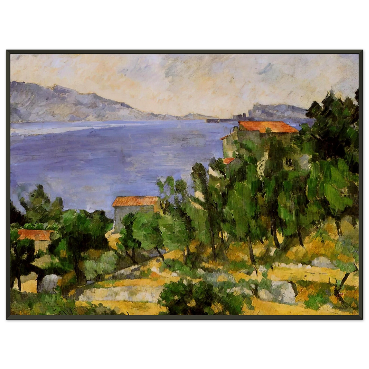Paul Cezanne  The Bay of LEstaque from the East Framed Art Print  - Aluminum Frame - 70x100 cm / 28x40 inches