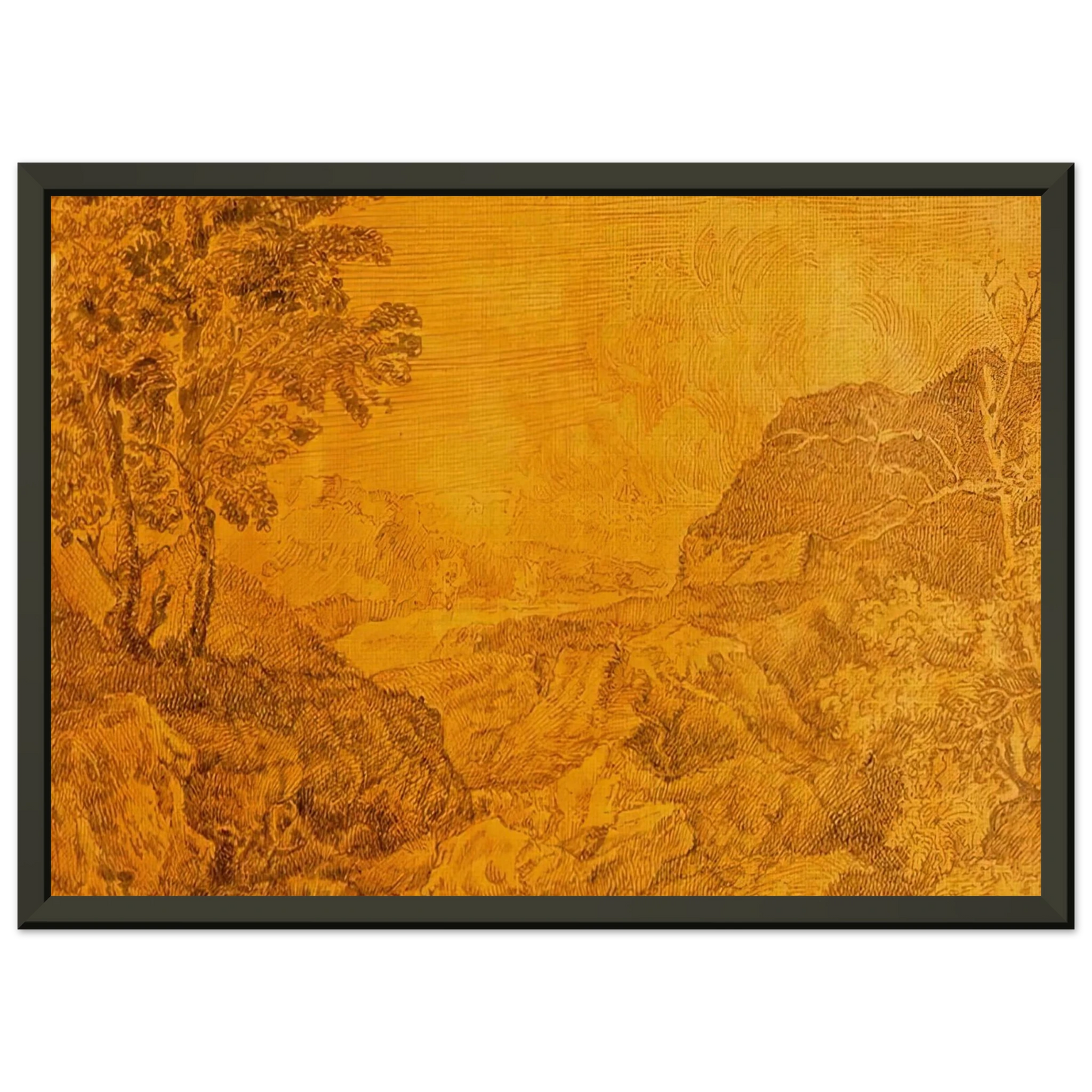 Giorgio de Chirico  A VILLAGE IN SUMMERSET 1 Framed Art Print  - Aluminum Frame - 40x50 cm / 16x20 inches