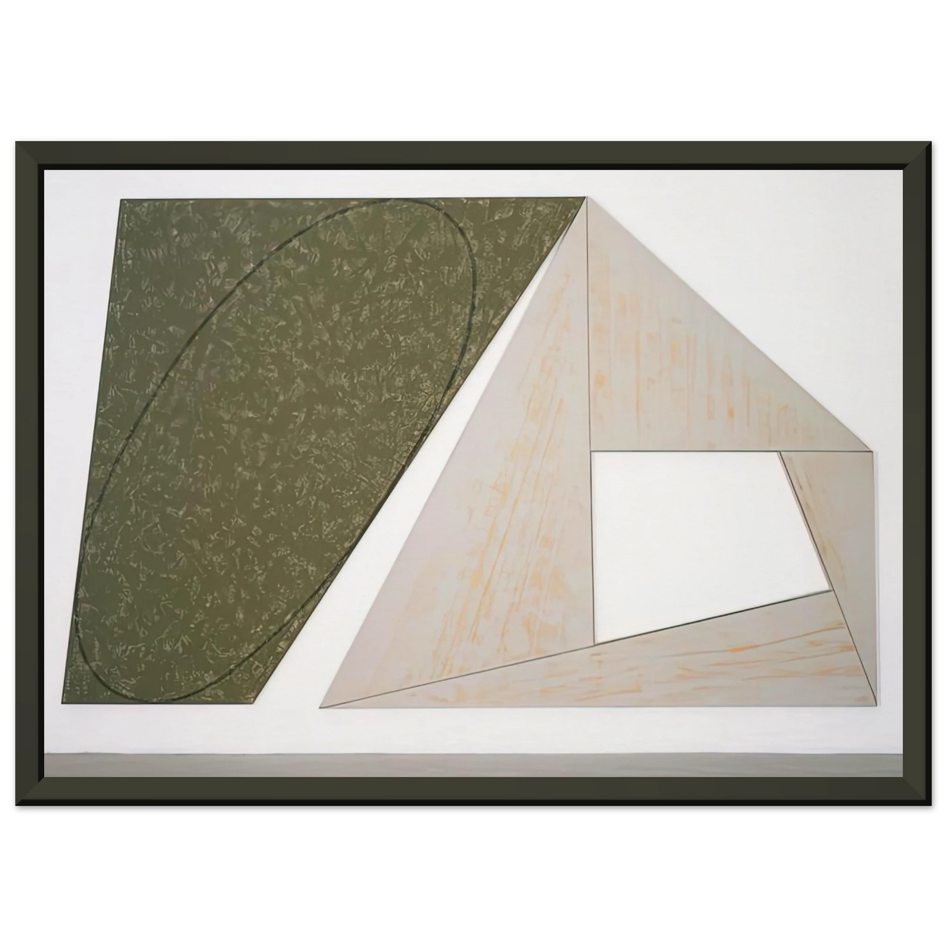 Robert Mangold  GREEN TILTED ELLIPSE GRAY FRAME 1989 Framed Art Print  - Aluminum Frame - 60x80 cm / 24x32 inches
