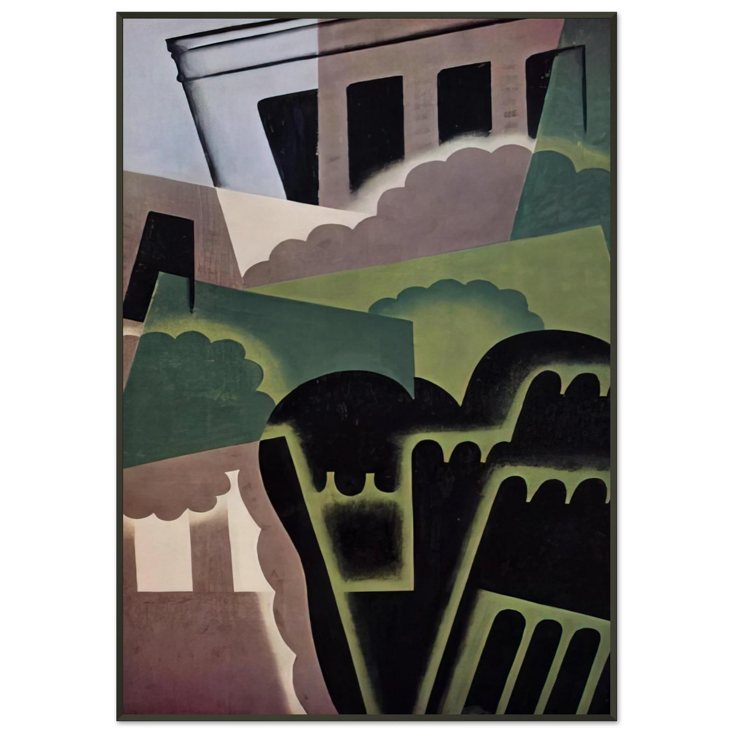Juan Gris  LANDSCAPE Framed Art Print  - Aluminum Frame - 21x29.7 cm / 8x12"