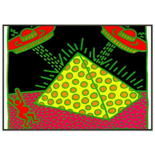 Keith Haring  UNTITLED 1983 3 Framed Art Print  - Aluminum Frame - 21x29.7 cm / 8x12"
