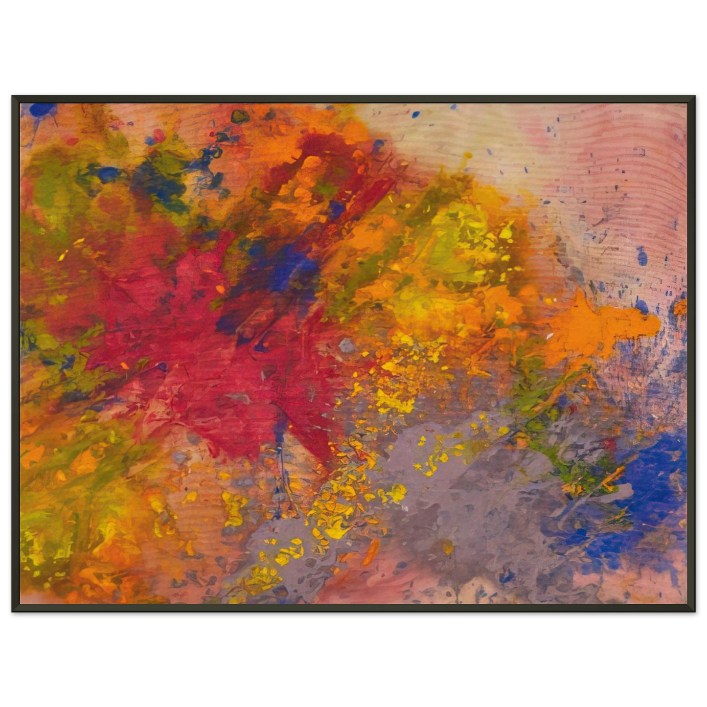 Sam Gilliam  Red Linger Framed Art Print  - Aluminum Frame - 40x50 cm / 16x20 inches