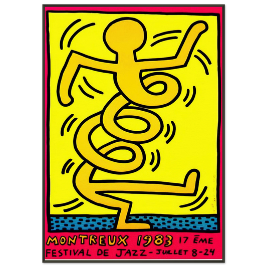Keith Haring  MONTREUX 1983 Framed Art Print  - Aluminum Frame - 21x29.7 cm / 8x12"