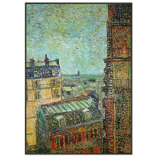Vincent van Gogh  View of Paris from Vincents Room in the Rue Lepic Framed Art Print  - Aluminum Frame - 21x29.7 cm / 8x12"