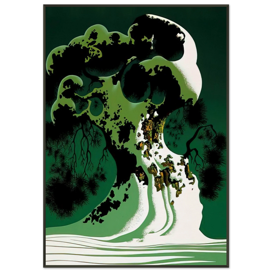 Eyvind Earle  Snow Covered Bonsai Framed Art Print  - Aluminum Frame - 21x29.7 cm / 8x12"