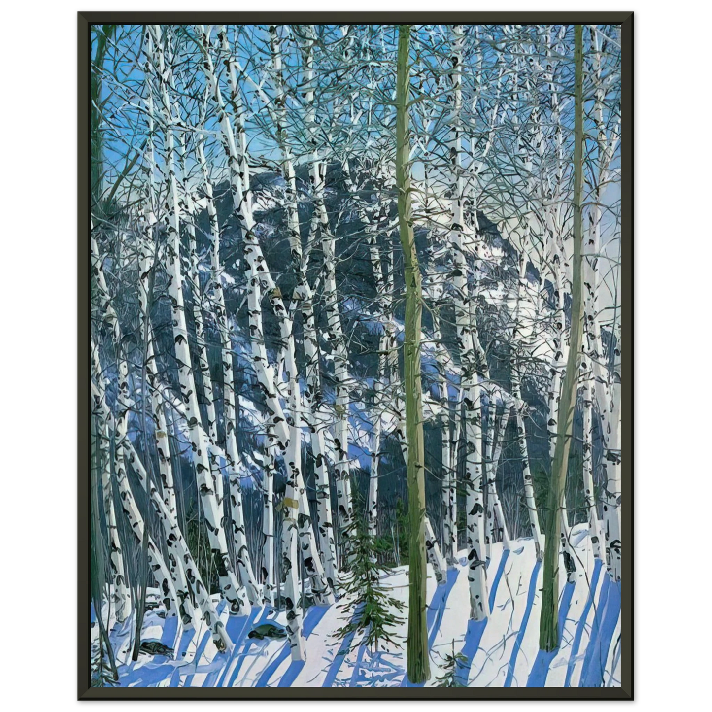 Neil Welliver  Birches  2005 Framed Art Print  - Aluminum Frame - 40x50 cm / 16x20 inches