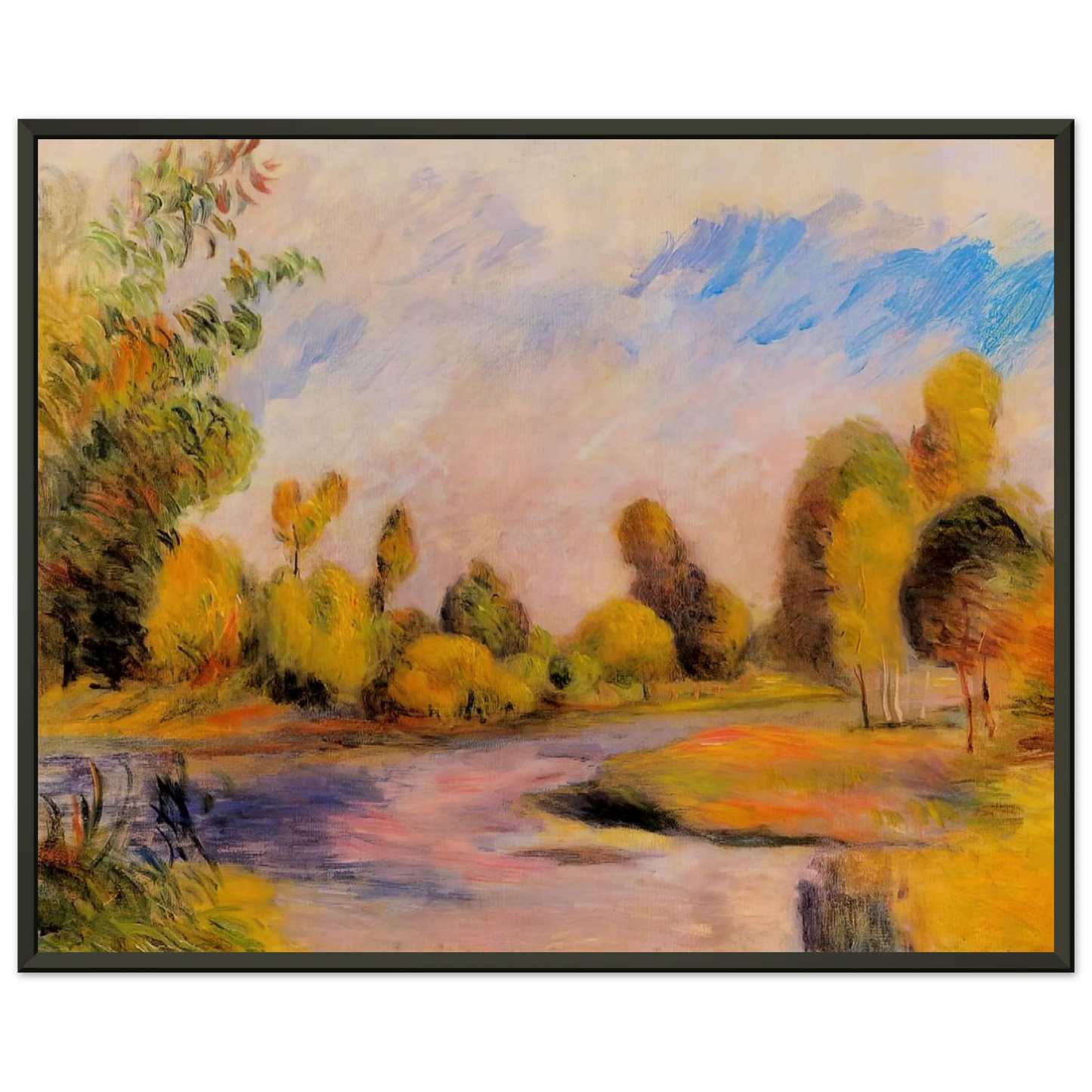PierreAuguste Renoir  Banks of a River Framed Art Print  - Aluminum Frame - 70x100 cm / 28x40 inches