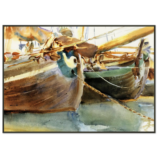 John Singer Sargent  Boats Venice Framed Art Print  - Aluminum Frame - 21x29.7 cm / 8x12"