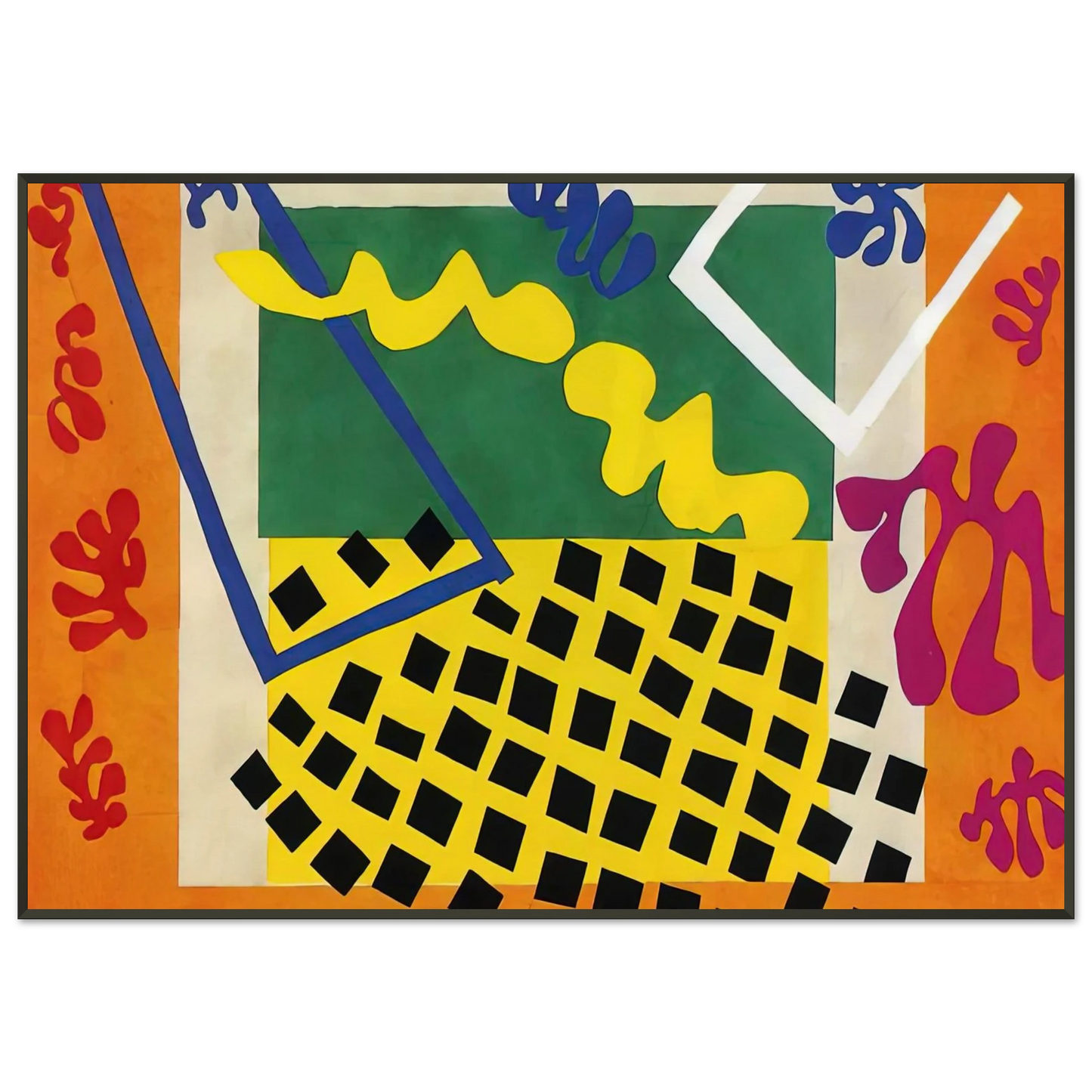 Henri Matisse  CUT OUTS 3 Framed Art Print  - Aluminum Frame - 21x29.7 cm / 8x12"