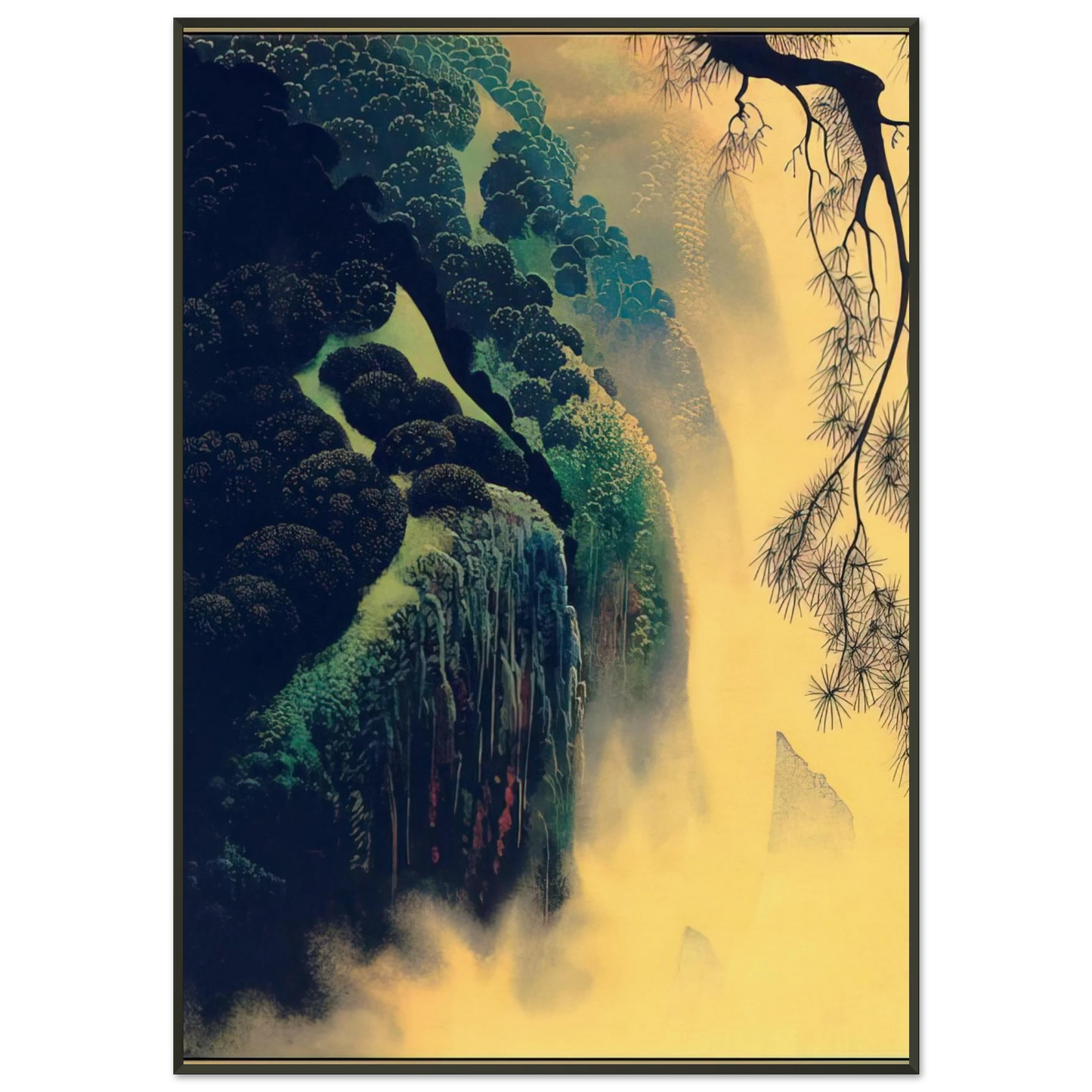 Eyvind Earle  Jeweled Coast Framed Art Print  - Aluminum Frame - 21x29.7 cm / 8x12"