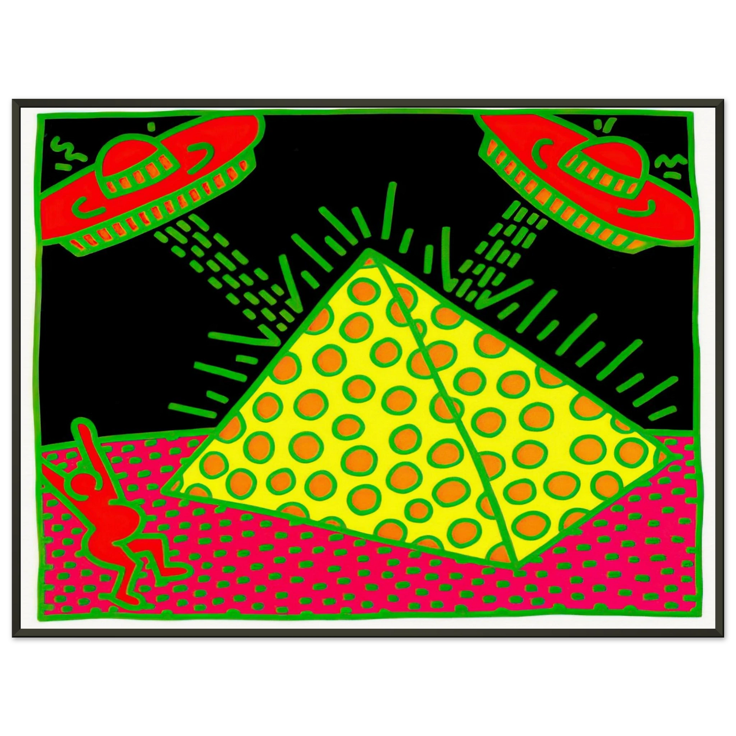 Keith Haring  UNTITLED 1983 3 Framed Art Print  - Aluminum Frame - 60x80 cm / 24x32 inches