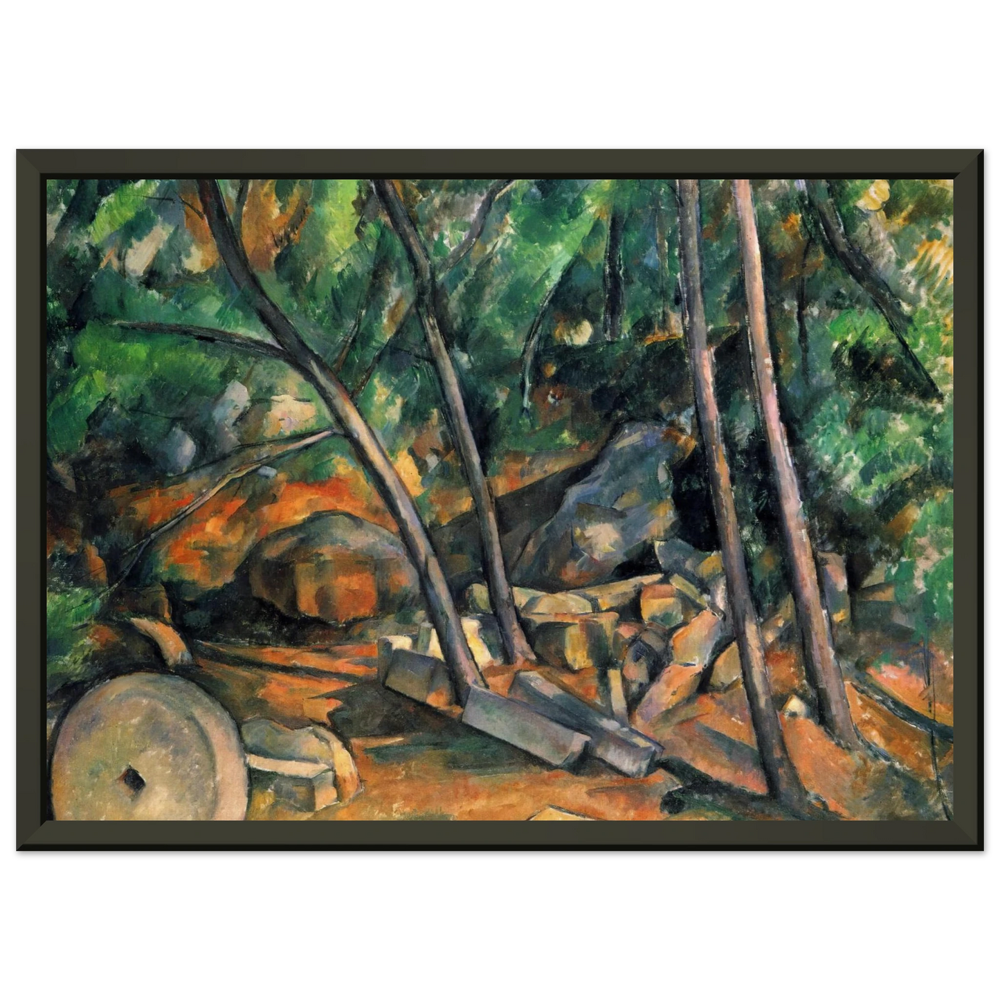 Paul Cezanne  Woods with Millstone Framed Art Print  - Aluminum Frame - 70x100 cm / 28x40 inches