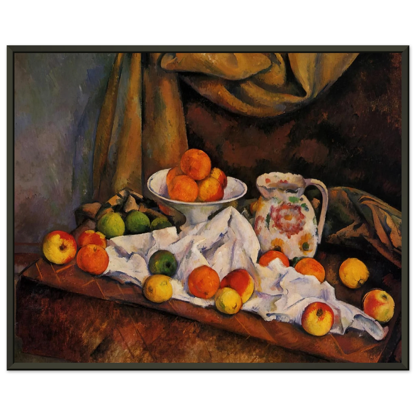 Paul Cezanne  Fruit Bowl Pitcher and Fruit Framed Art Print  - Aluminum Frame - 40x50 cm / 16x20 inches