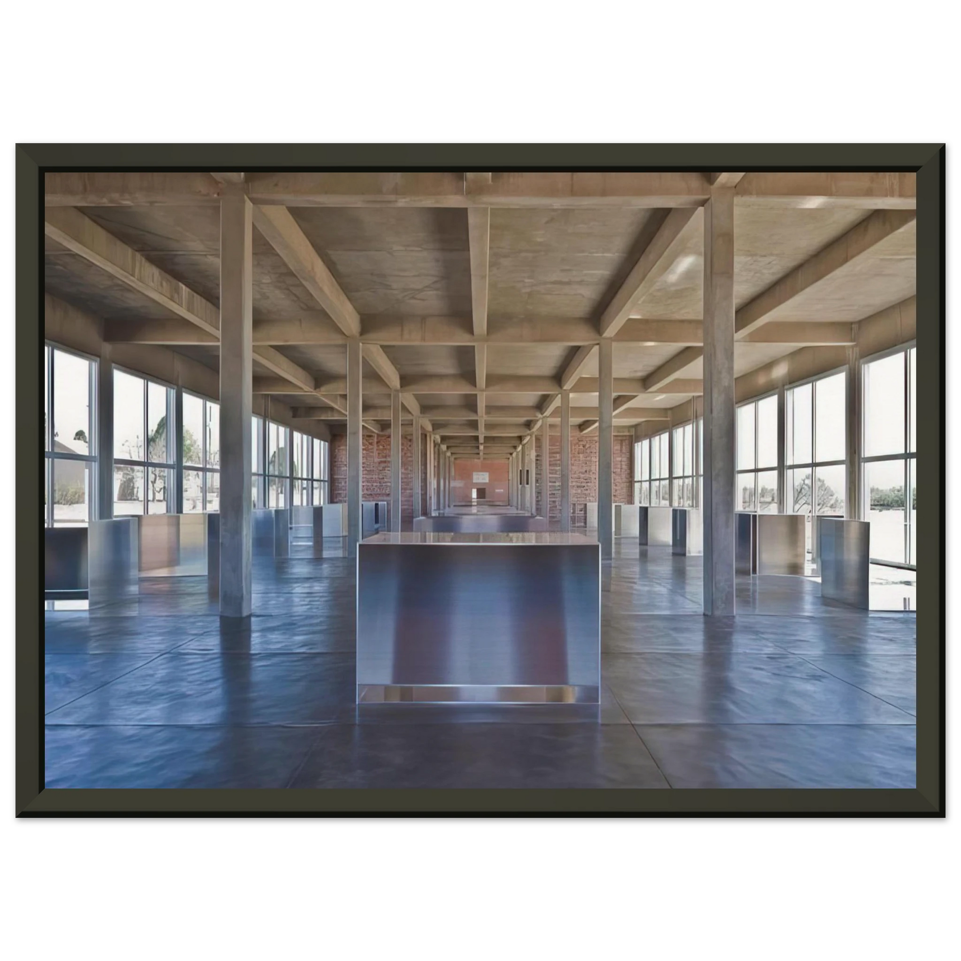 Donald Judd  Untitled 100 Untitled Works in Mill Aluminium  1986 Framed Art Print  - Aluminum Frame - 40x50 cm / 16x20 inches