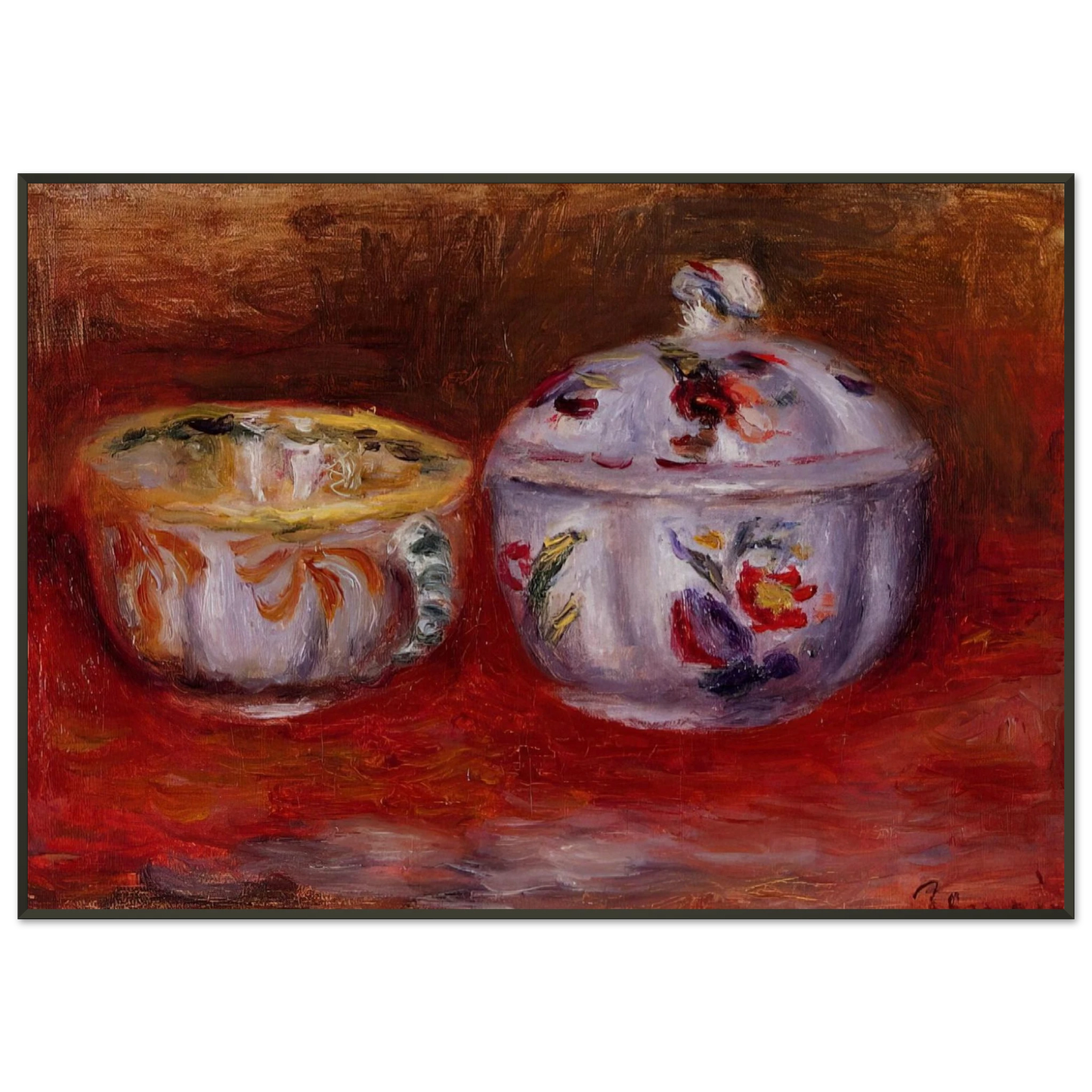 PierreAuguste Renoir  Still Life with Fruit Bowl Framed Art Print  - Aluminum Frame - 21x29.7 cm / 8x12"