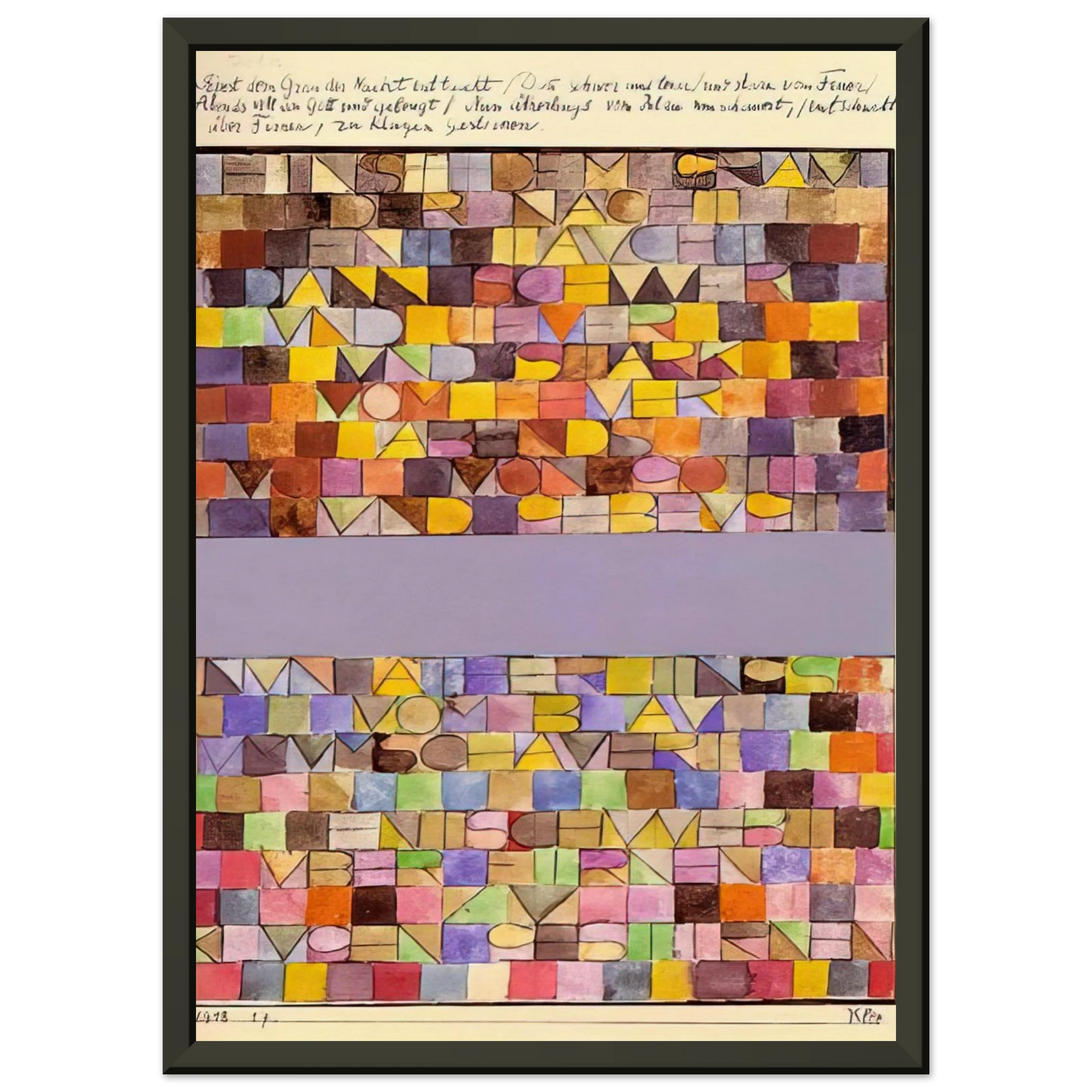 Paul Klee  ONCE EMERGED FROM THE GRAY OF NIGHT 1918 Framed Art Print  - Aluminum Frame - 40x50 cm / 16x20 inches