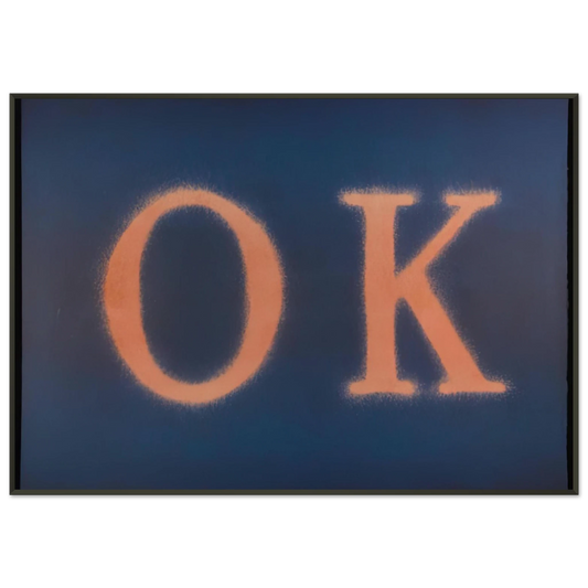 Edward Ruscha  OK STATE I 1990 Framed Art Print  - Aluminum Frame - 21x29.7 cm / 8x12"