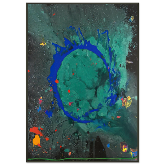 John Hoyland  Jade Buddha 230708  2008 Framed Art Print  - Aluminum Frame - 21x29.7 cm / 8x12"