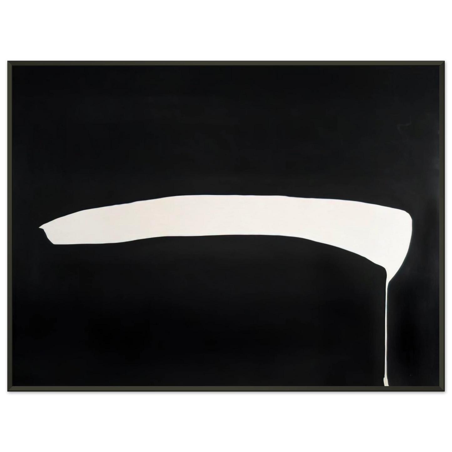 Jiro Yoshihara  White Line on Black  1968 Framed Art Print  - Aluminum Frame - 70x100 cm / 28x40 inches