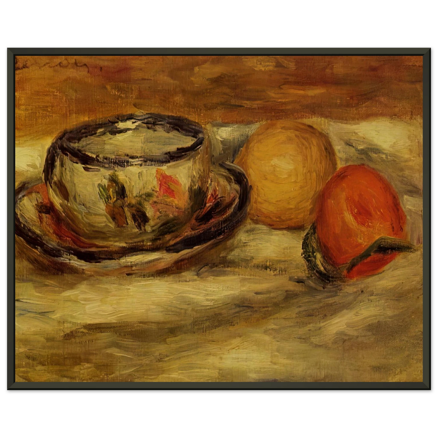 PierreAuguste Renoir  Cup Lemon and Tomato Framed Art Print  - Aluminum Frame - 60x80 cm / 24x32 inches