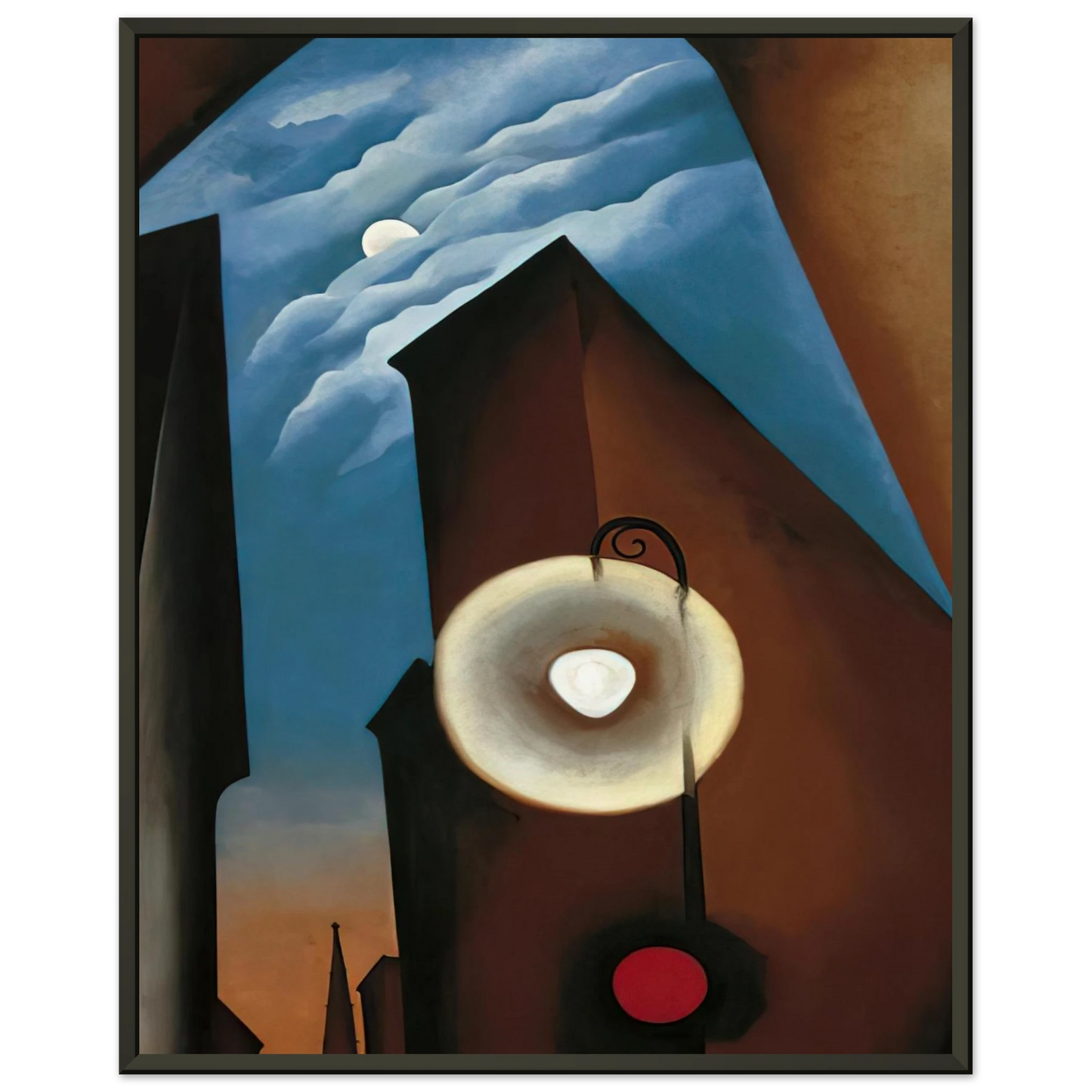 Georgia OKeeffe  New York with Moon Framed Art Print  - Aluminum Frame - 40x50 cm / 16x20 inches