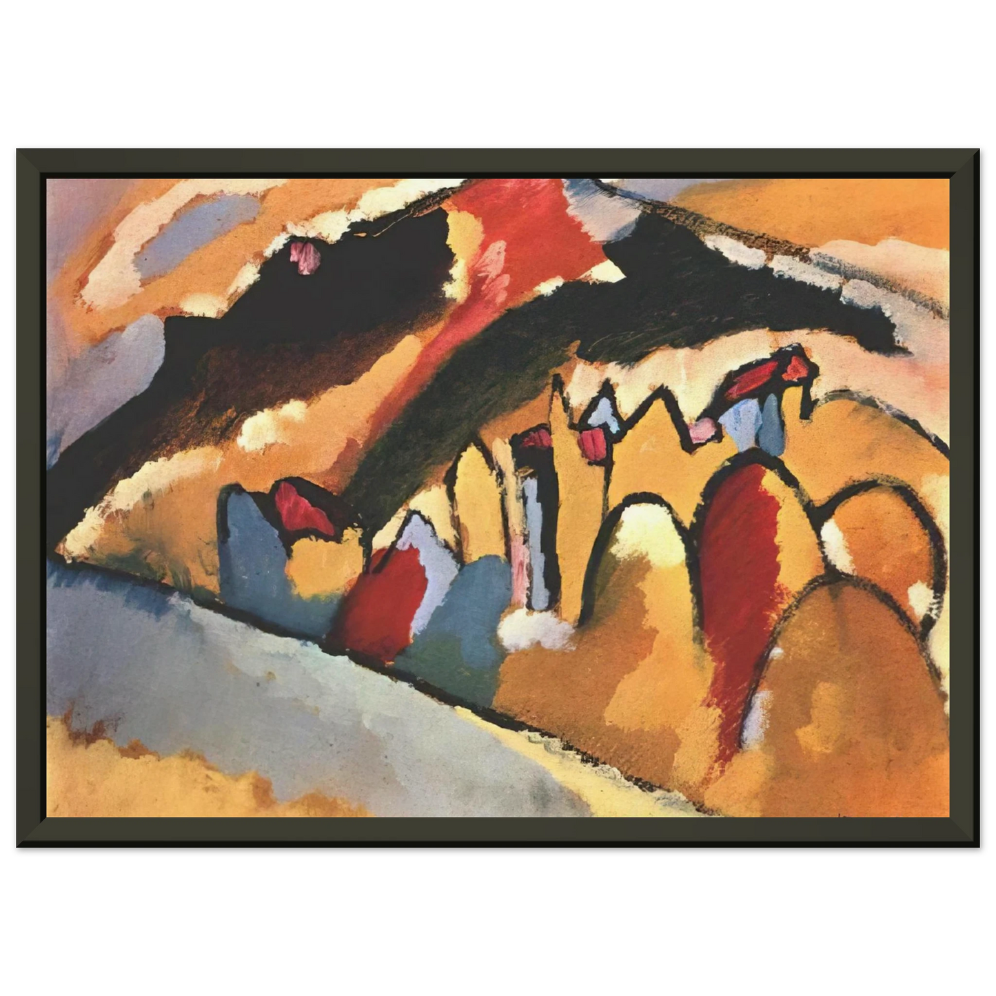 Wassily Kandinsky  STUDY FOR AUTUMN 1909 Framed Art Print  - Aluminum Frame - 60x80 cm / 24x32 inches