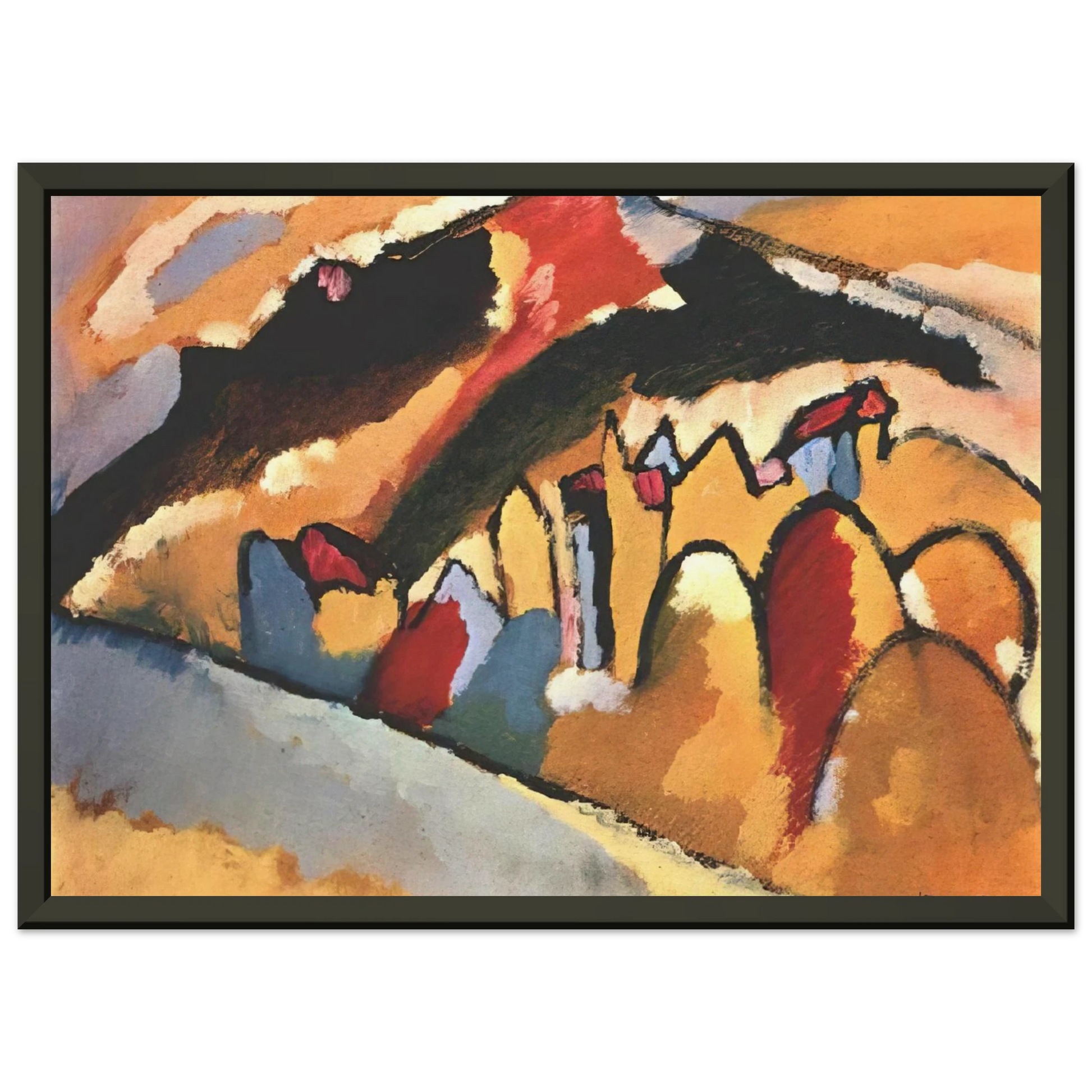 Wassily Kandinsky  STUDY FOR AUTUMN 1909 Framed Art Print  - Aluminum Frame - 60x80 cm / 24x32 inches