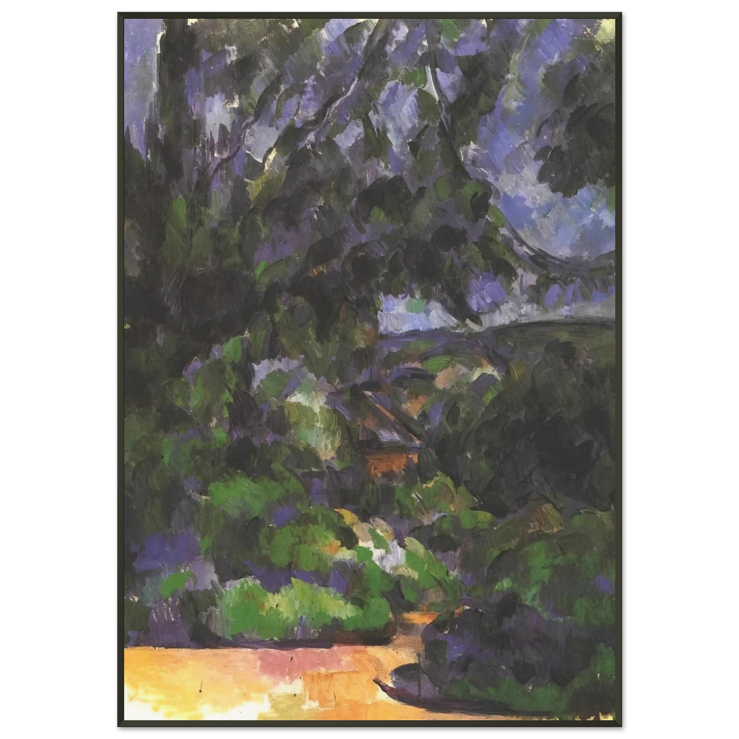 Paul Cezanne  Blue Landscape Framed Art Print  - Aluminum Frame - 21x29.7 cm / 8x12"