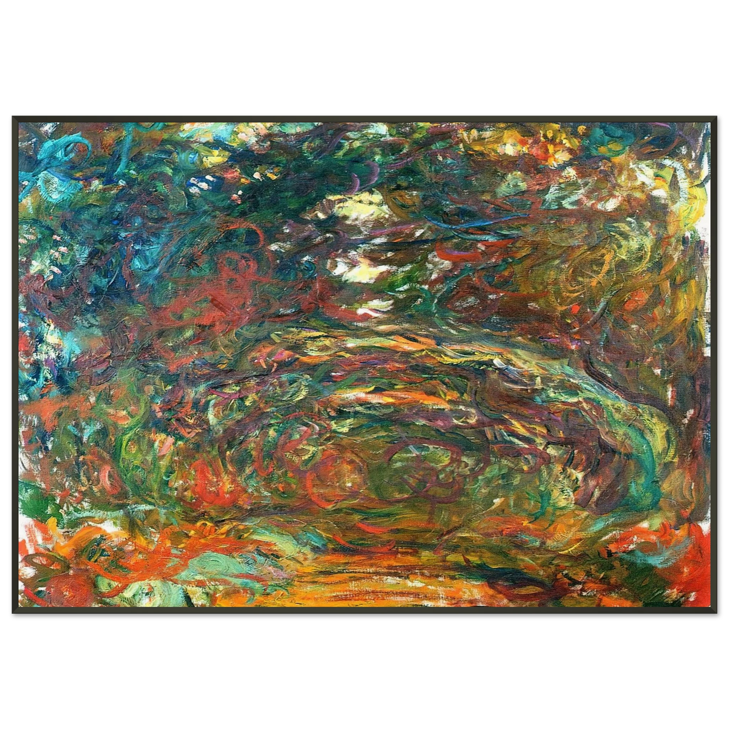 claude monet  Path under the Rose Arches Giverny Framed Art Print  - Aluminum Frame - 21x29.7 cm / 8x12"