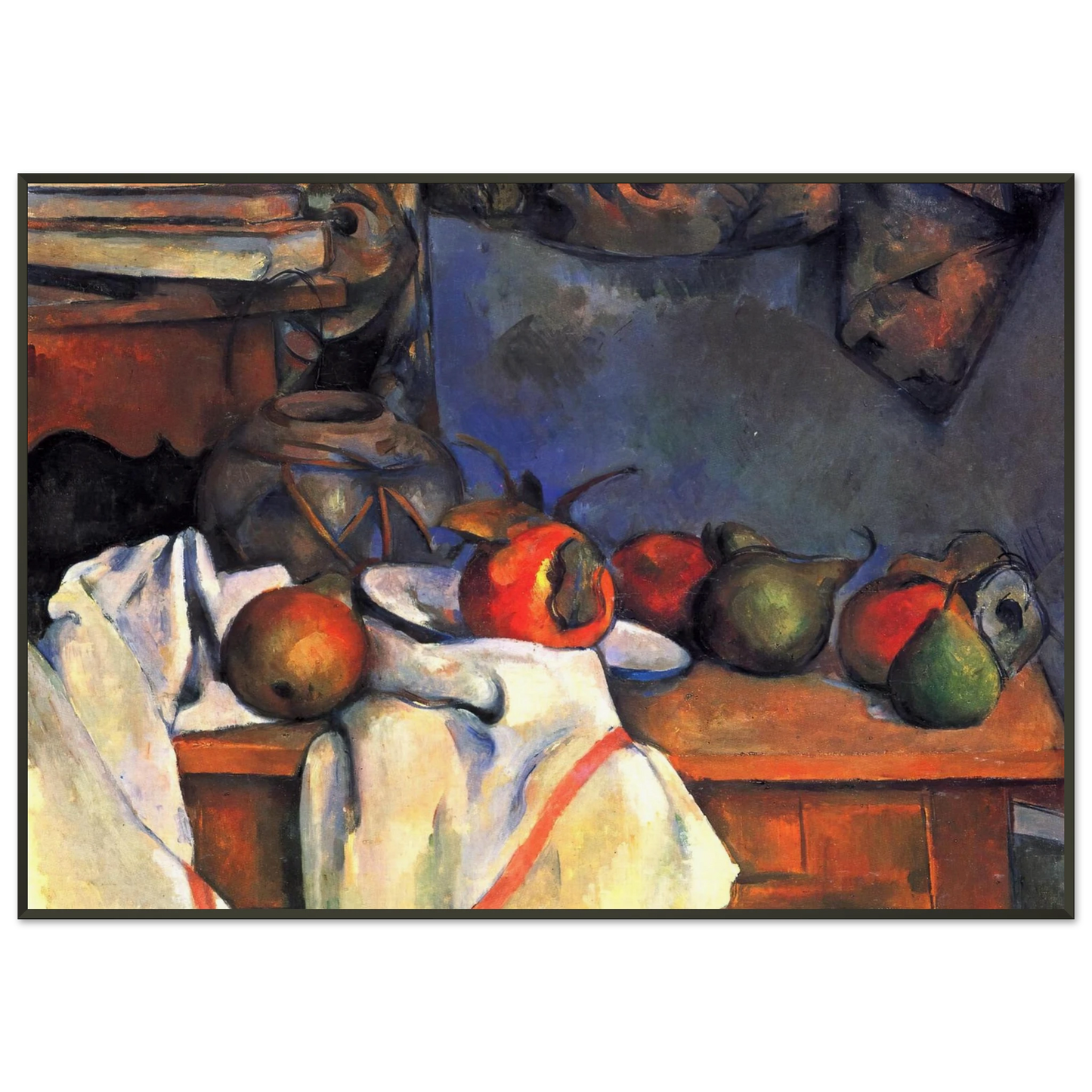 Paul Cezanne  Still Life with Pomegranate and Pears Framed Art Print  - Aluminum Frame - 21x29.7 cm / 8x12"