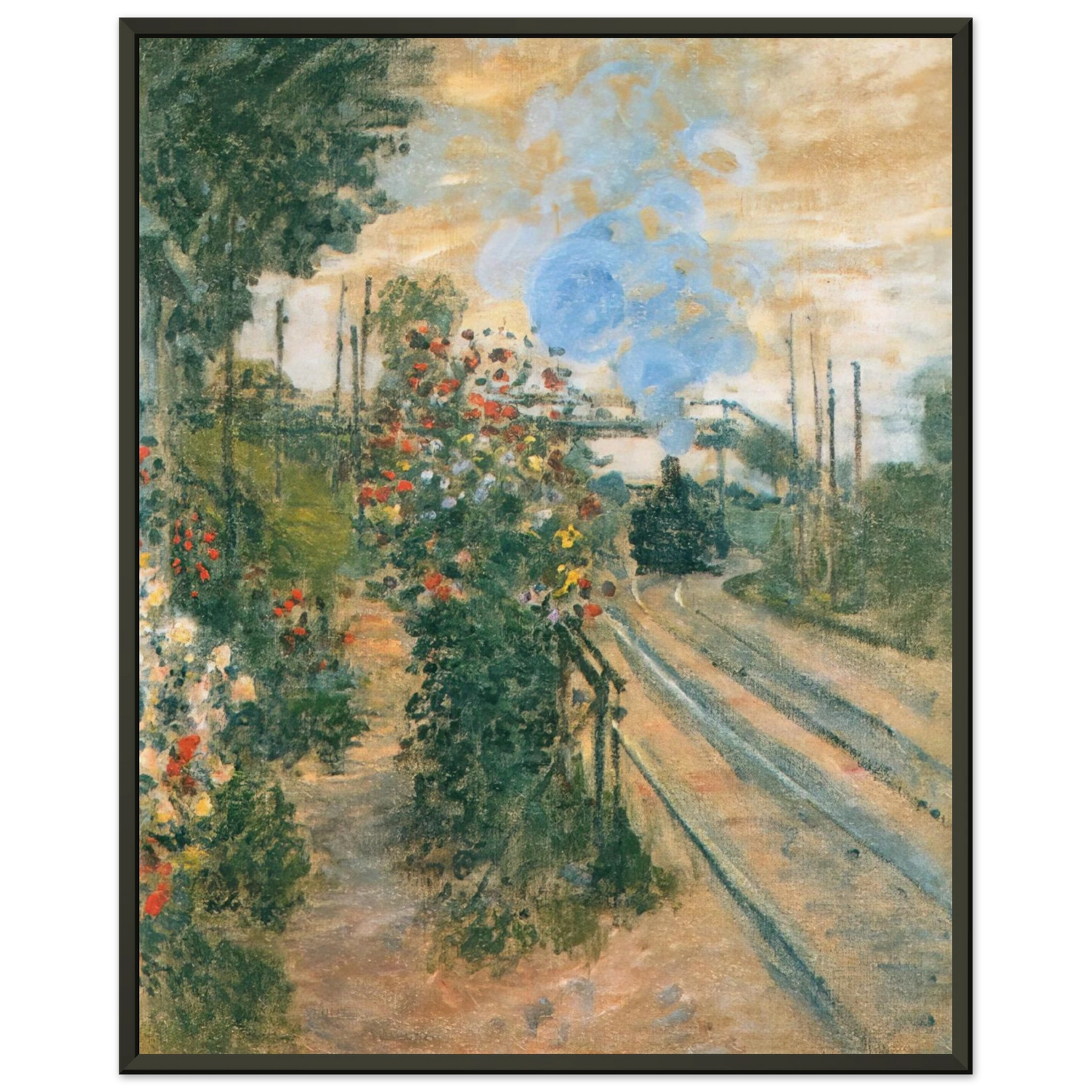 claude monet  Arriving at Montegeron Framed Art Print  - Aluminum Frame - 70x100 cm / 28x40 inches