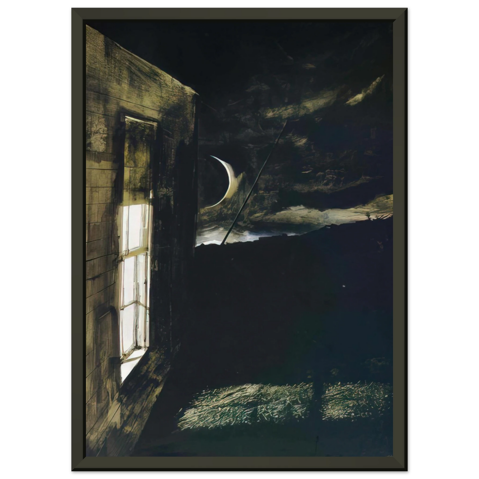 Andrew Wyeth  CRESCENT MOON Framed Art Print  - Aluminum Frame - 40x50 cm / 16x20 inches