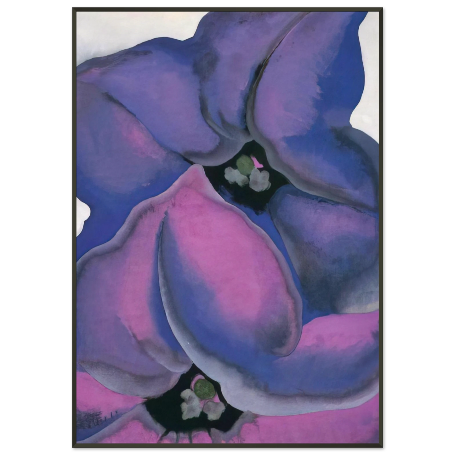 Georgia OKeeffe  Purple Petunias Framed Art Print  - Aluminum Frame - 21x29.7 cm / 8x12"