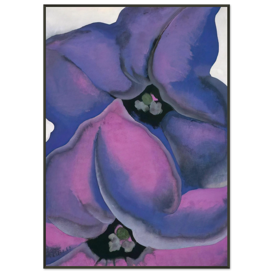 Georgia OKeeffe  Purple Petunias Framed Art Print  - Aluminum Frame - 21x29.7 cm / 8x12"