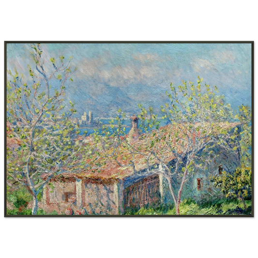 claude monet  Gardeners House at Antibes Framed Art Print  - Aluminum Frame - 21x29.7 cm / 8x12"