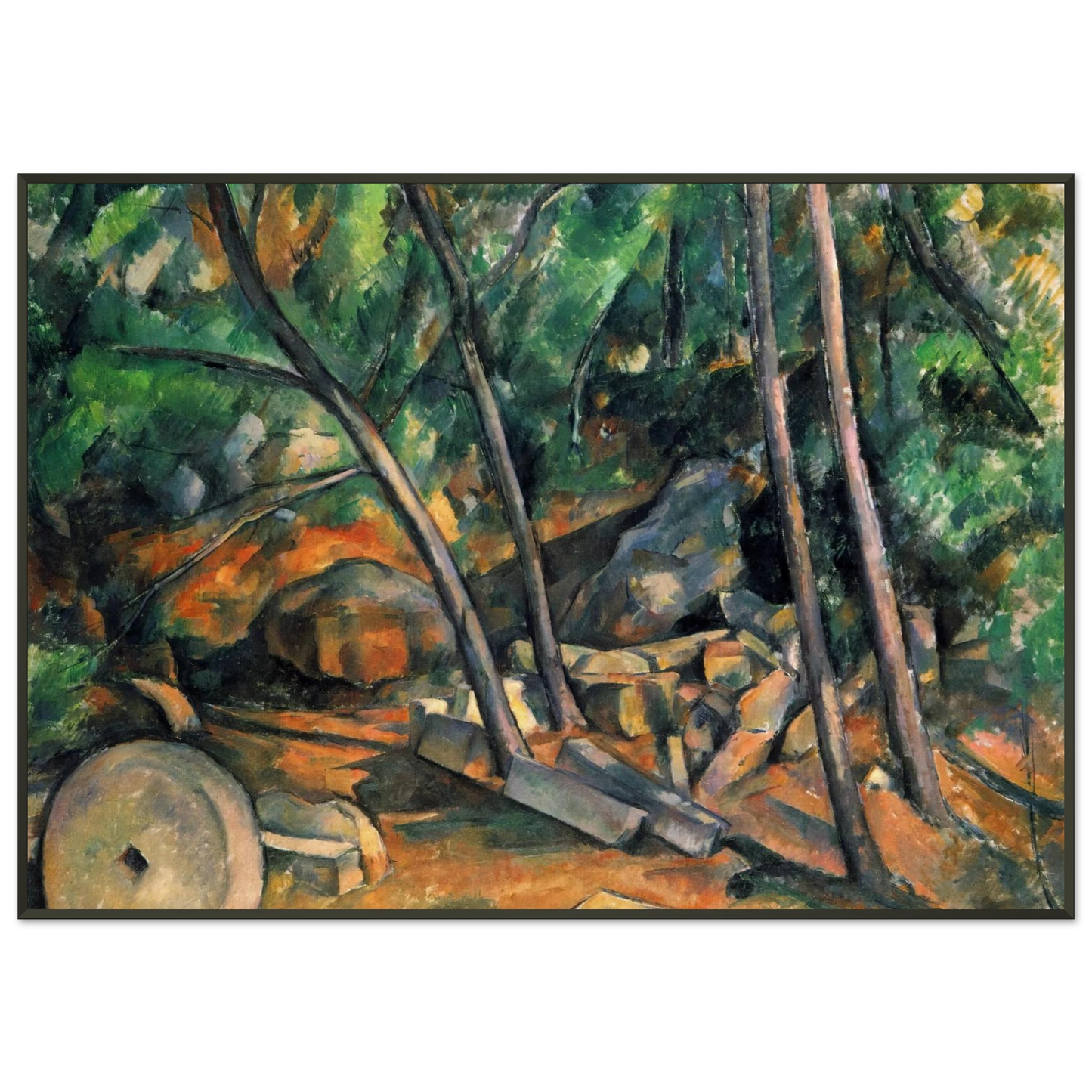 Paul Cezanne  Woods with Millstone Framed Art Print  - Aluminum Frame - 21x29.7 cm / 8x12"