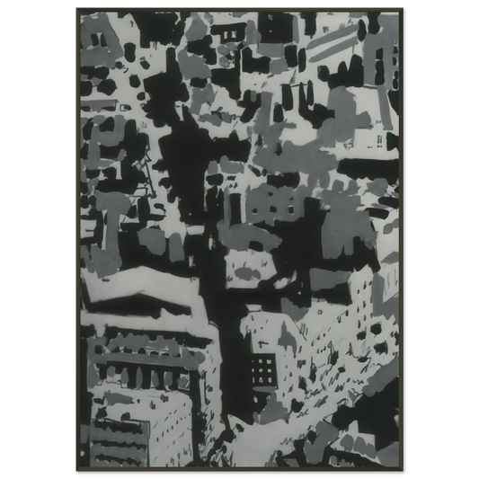 Gerhard Richter  TOWNSCAPE P2 1968 Framed Art Print  - Aluminum Frame - 21x29.7 cm / 8x12"