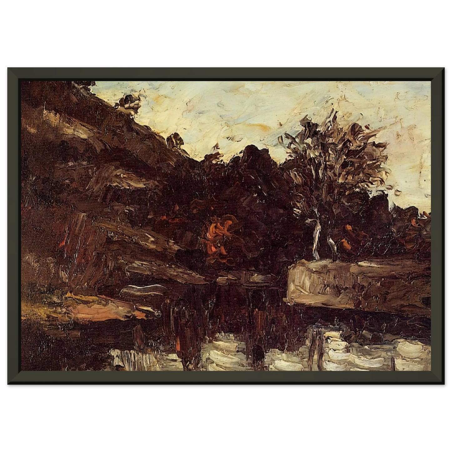 Paul Cezanne  Bend in the River Framed Art Print  - Aluminum Frame - 70x100 cm / 28x40 inches