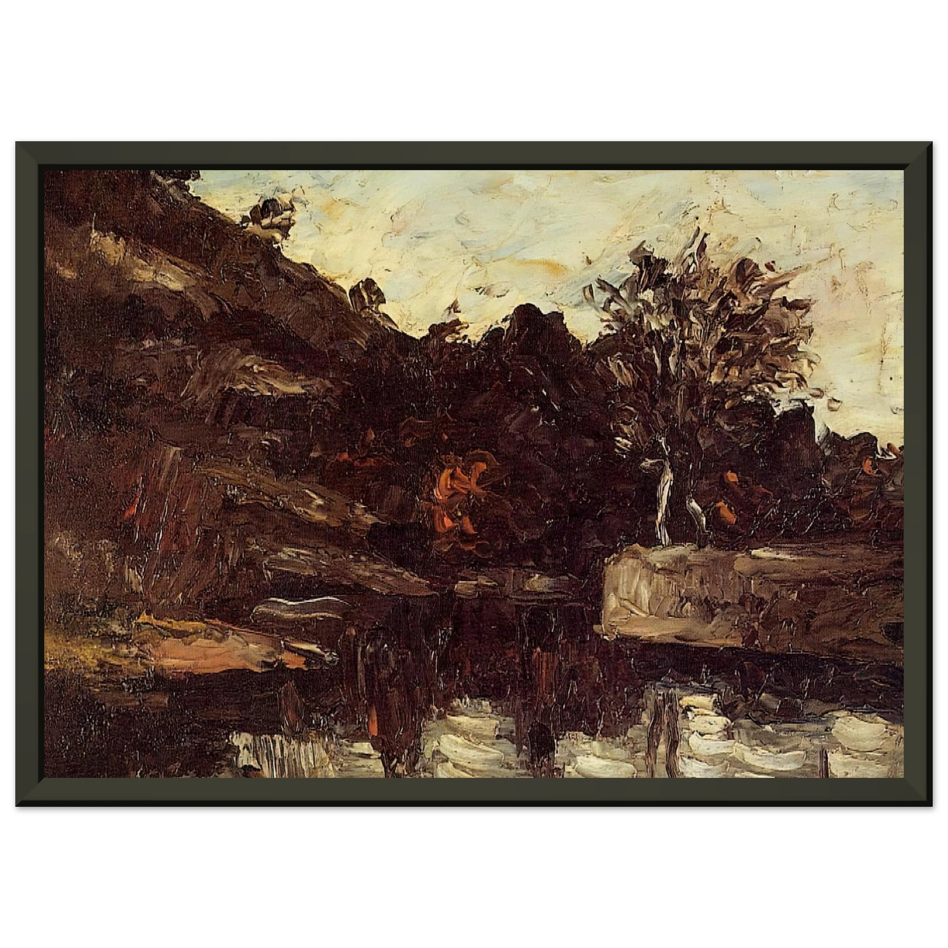 Paul Cezanne  Bend in the River Framed Art Print  - Aluminum Frame - 70x100 cm / 28x40 inches