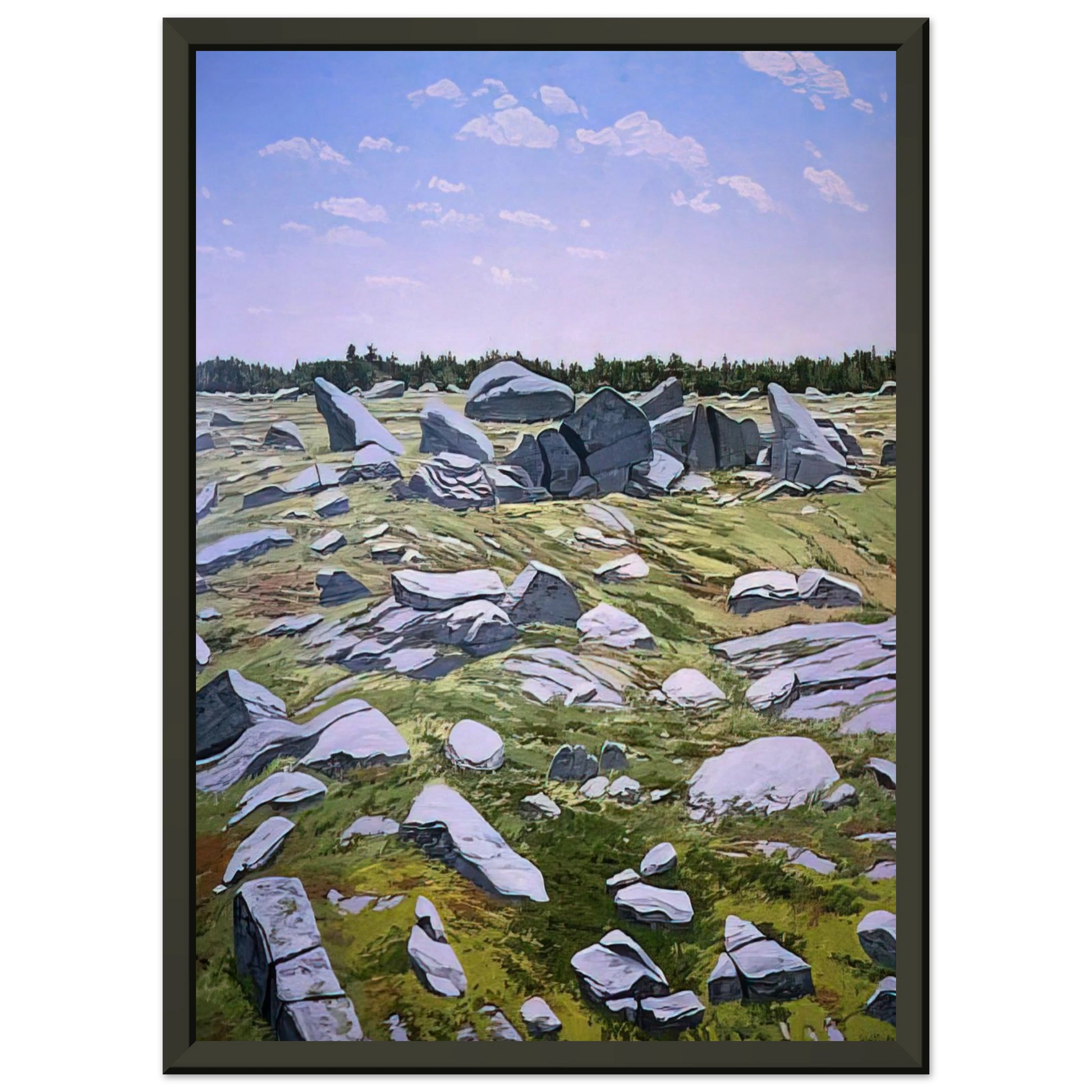 Neil Welliver  Midday Barren  1983 Framed Art Print  - Aluminum Frame - 70x100 cm / 28x40 inches