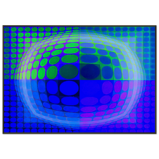 Victor Vasarely  PalKet  1974 Framed Art Print  - Aluminum Frame - 21x29.7 cm / 8x12"