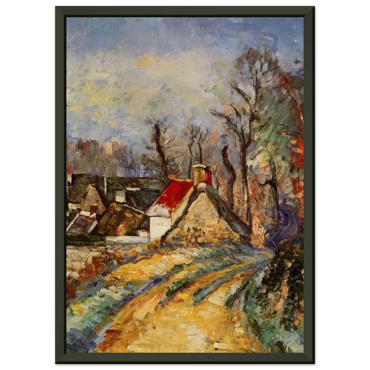 Paul Cezanne  The Turn in the Road at Auvers Framed Art Print  - Aluminum Frame - 70x100 cm / 28x40 inches