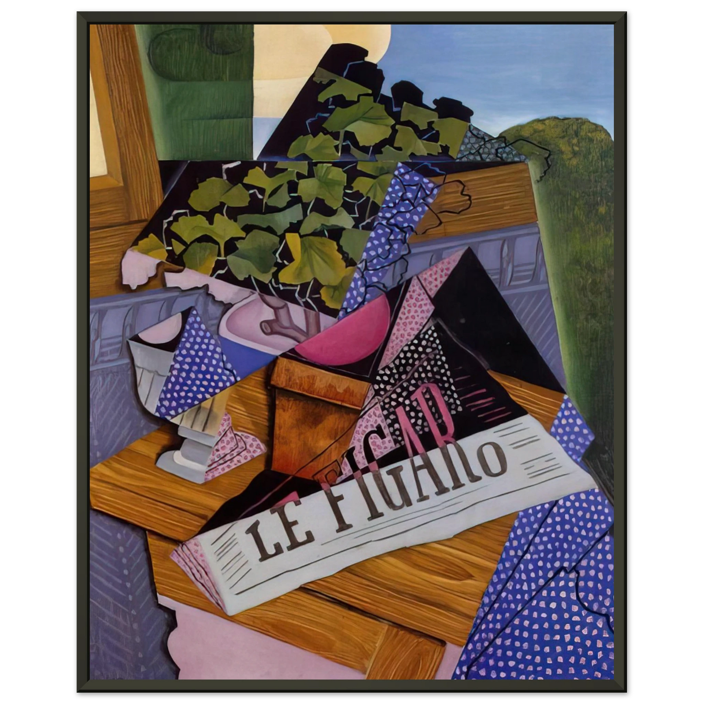Juan Gris  A POT OF GERANIUMS 1915 Framed Art Print  - Aluminum Frame - 60x80 cm / 24x32 inches