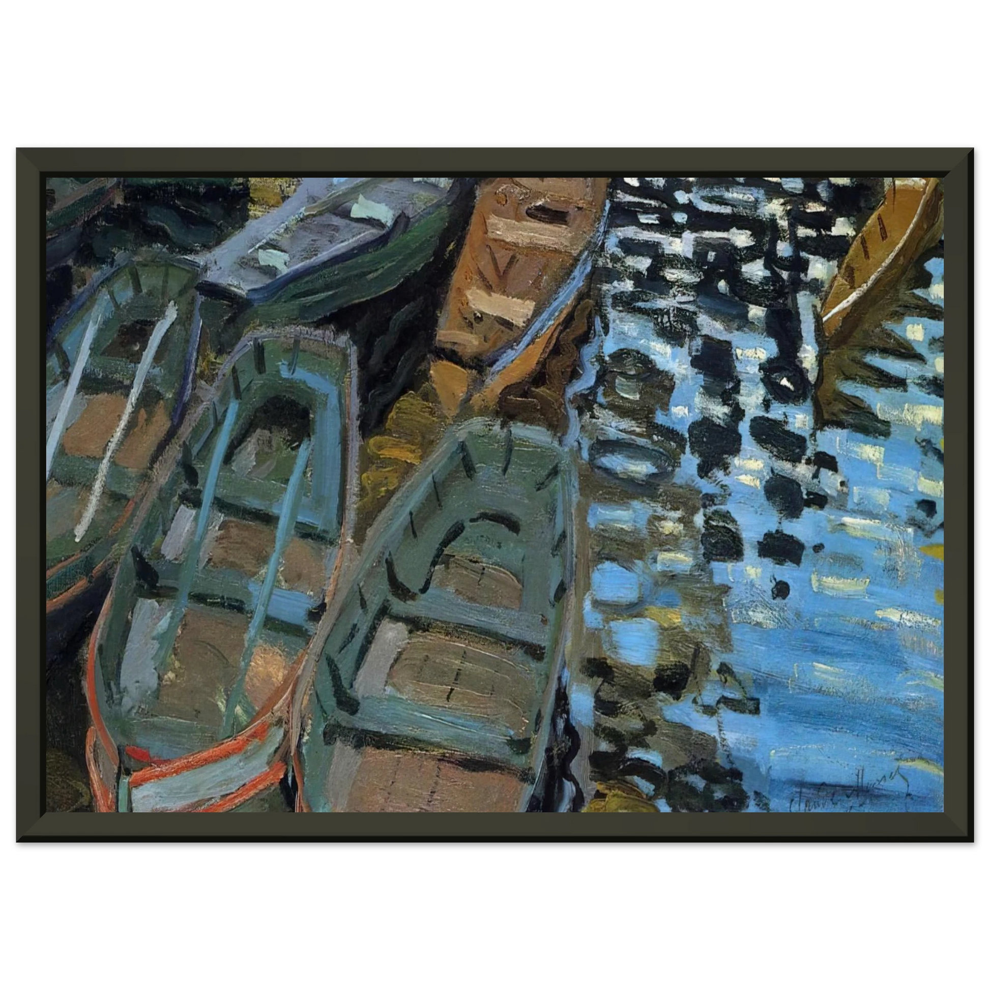 claude monet  Bathers at La Grenouillere Framed Art Print  - Aluminum Frame - 70x100 cm / 28x40 inches