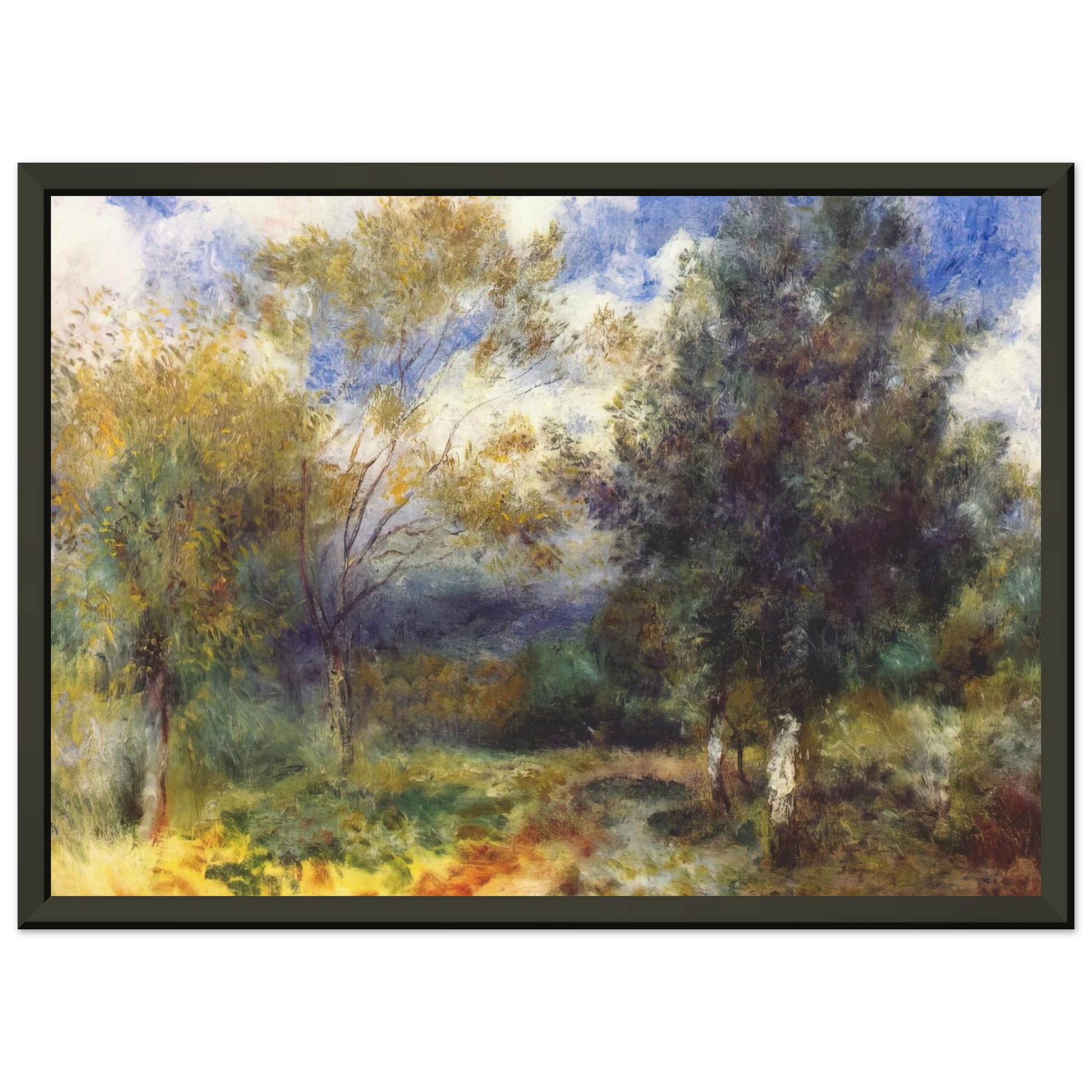 PierreAuguste Renoir  Landscape in the Sun Framed Art Print  - Aluminum Frame - 40x50 cm / 16x20 inches