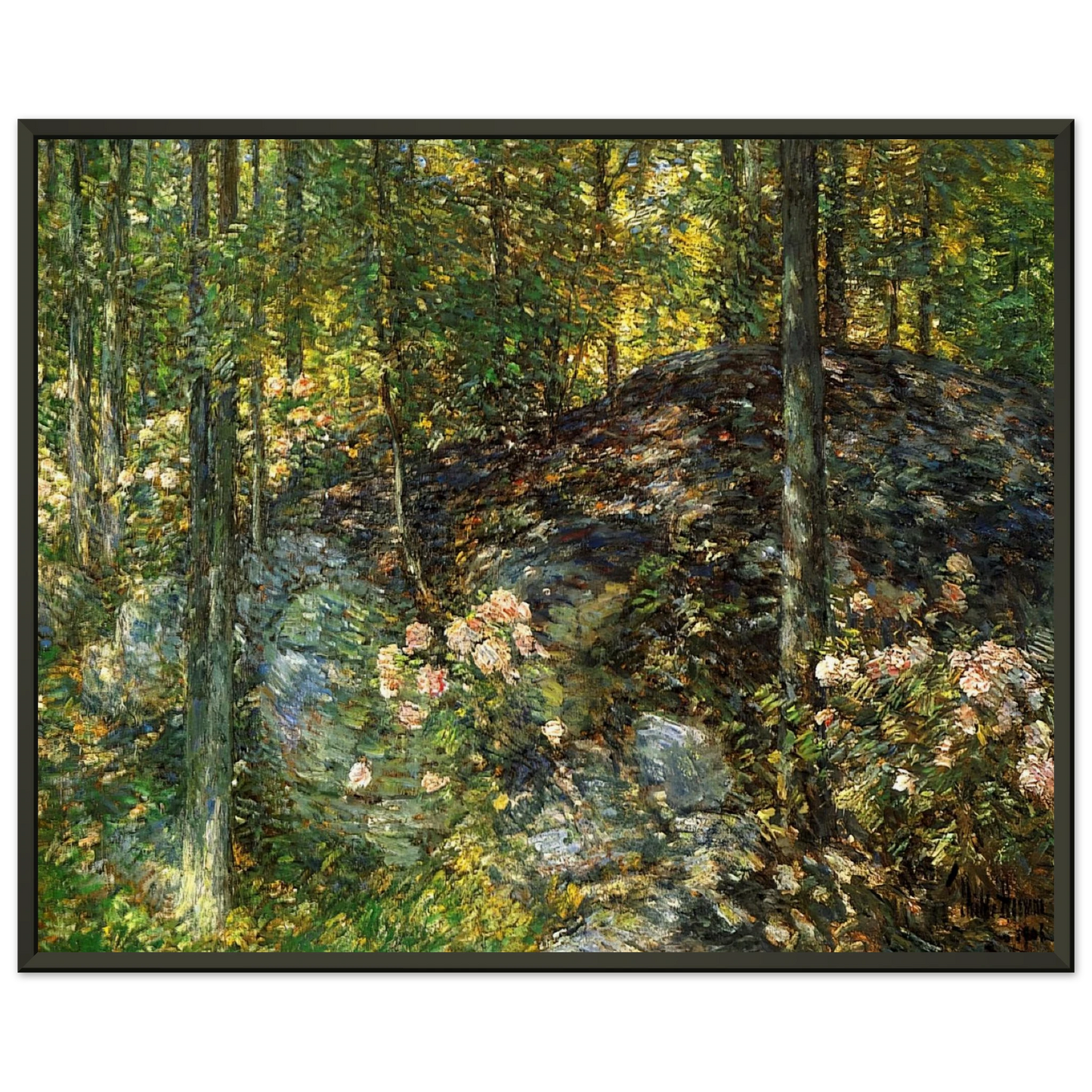 Childe Hassam  Laurel on the Ledges Framed Art Print  - Aluminum Frame - 40x50 cm / 16x20 inches