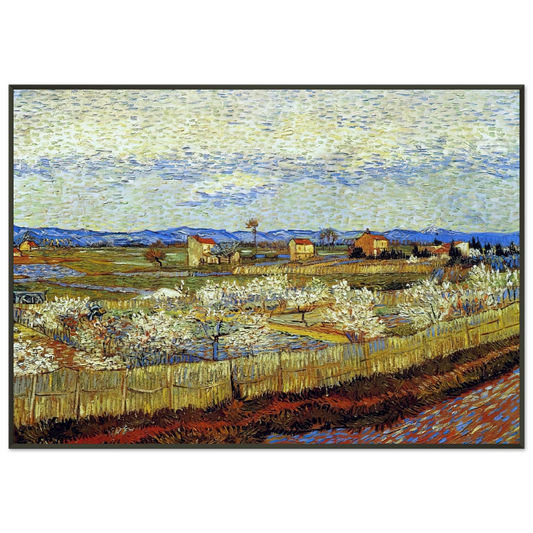 Vincent van Gogh  Peach Trees in Blossom Framed Art Print  - Aluminum Frame - 21x29.7 cm / 8x12"