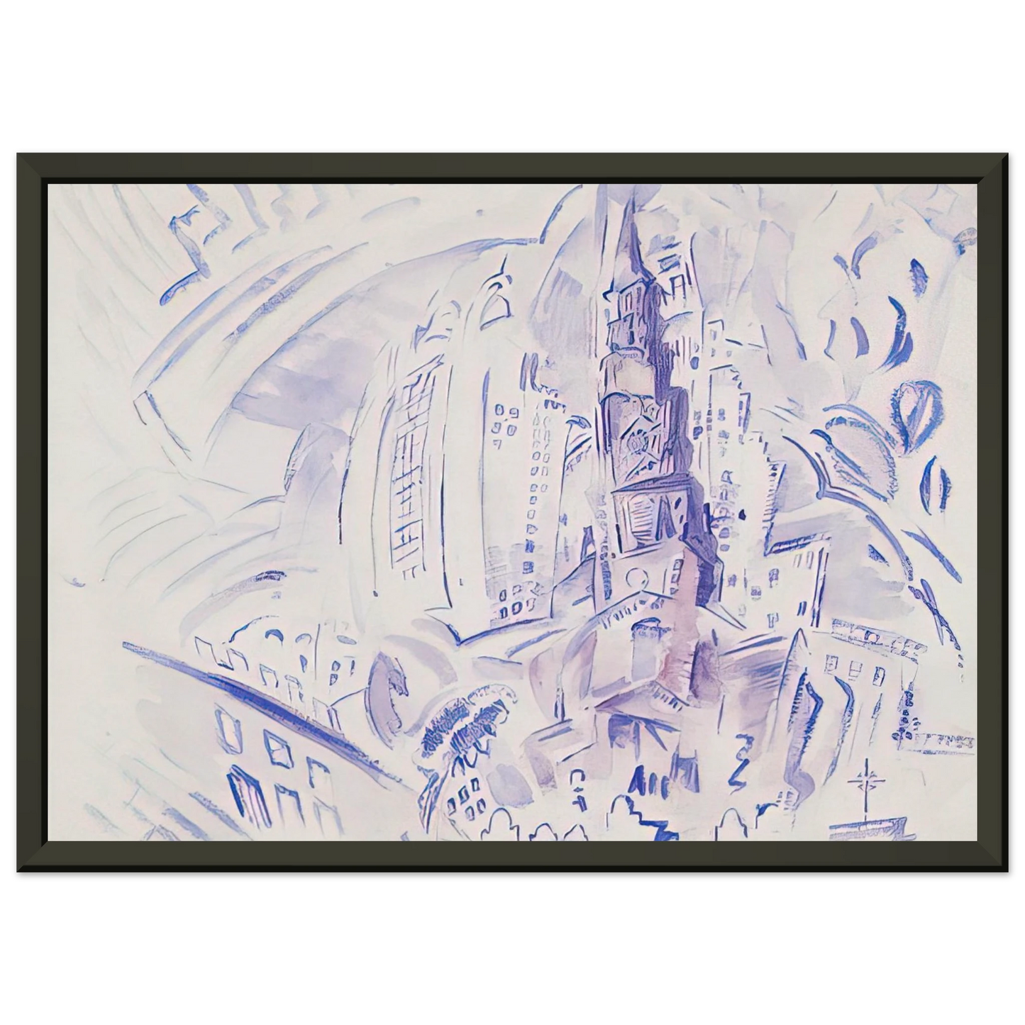John Marin  St Pauls Manhattan  1914 Framed Art Print  - Aluminum Frame - 60x80 cm / 24x32 inches